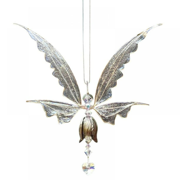Hanging Glass Crystal Angel Decoration Suncatcher Wings for Car Window Home